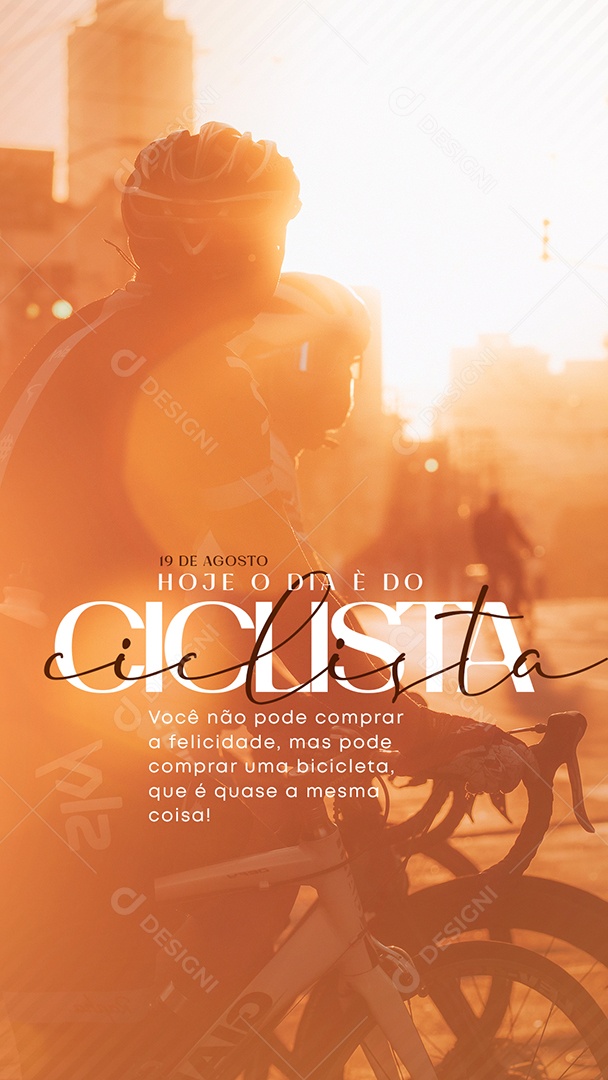Story Você não pode comprar a felicidade Dia do Ciclista Social Media PSD Editável