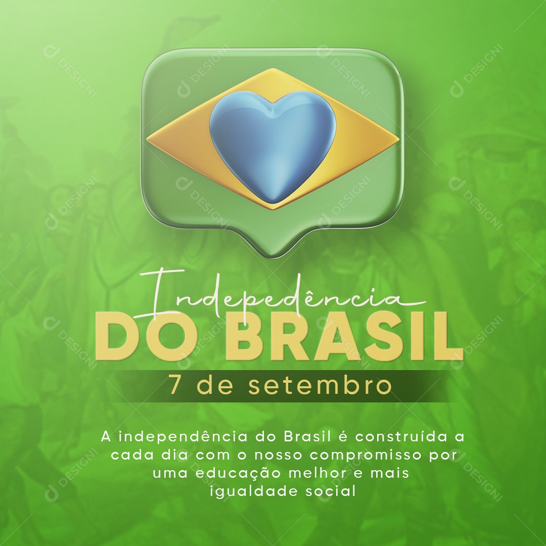 Social Media Dia da Independência do Brasil 07 de Setembro PSD Editável