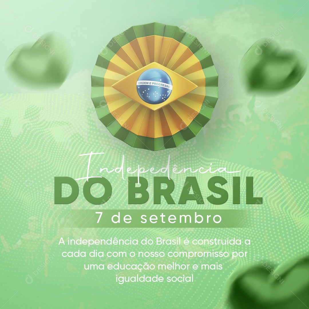 Social Media Feed Dia da Independência do Brasil 07 de Setembro  PSD Editável