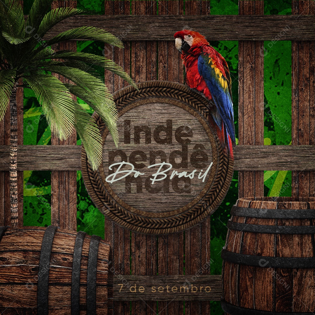 Social Media Feed 07 de Setembro Dia da Independência do Brasil PSD Editável