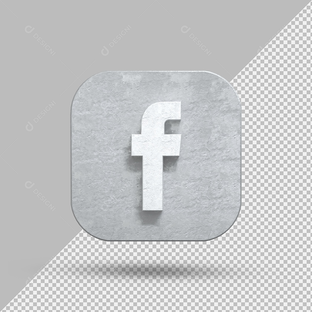 Facebook Elemento 3D Cinza Para Composição PSD