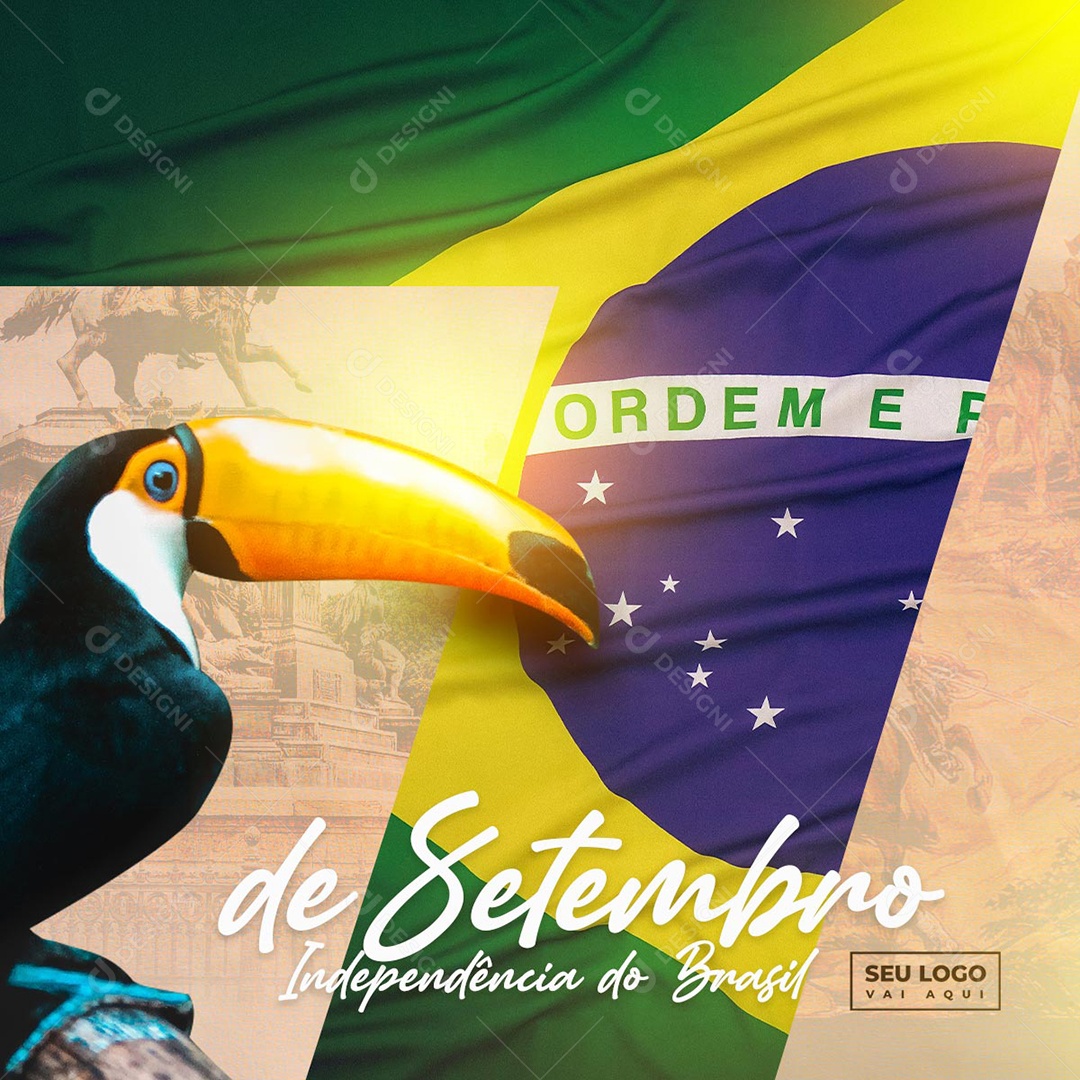 Dia 7 De Setembro Independência Do Brasil Social Media PSD Editável