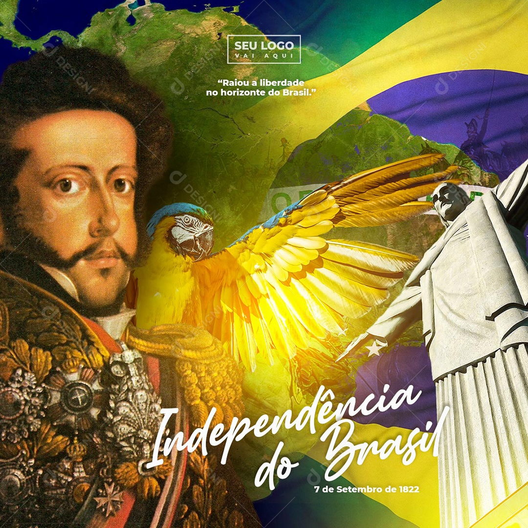 Dia 7 De Setembro Independência Do Brasil Social Media PSD Editável