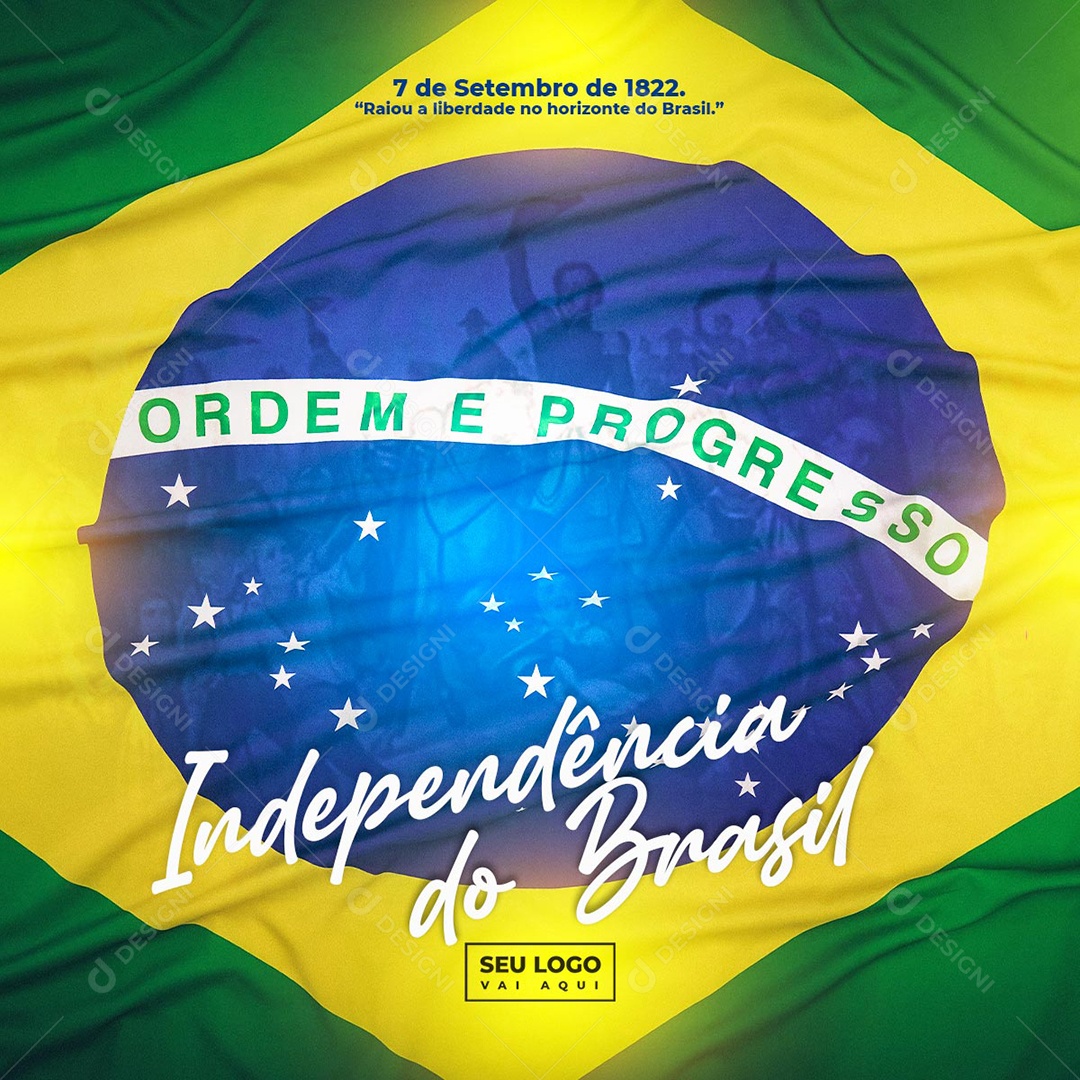 Dia 7 De Setembro Independência Do Brasil Social Media PSD Editável
