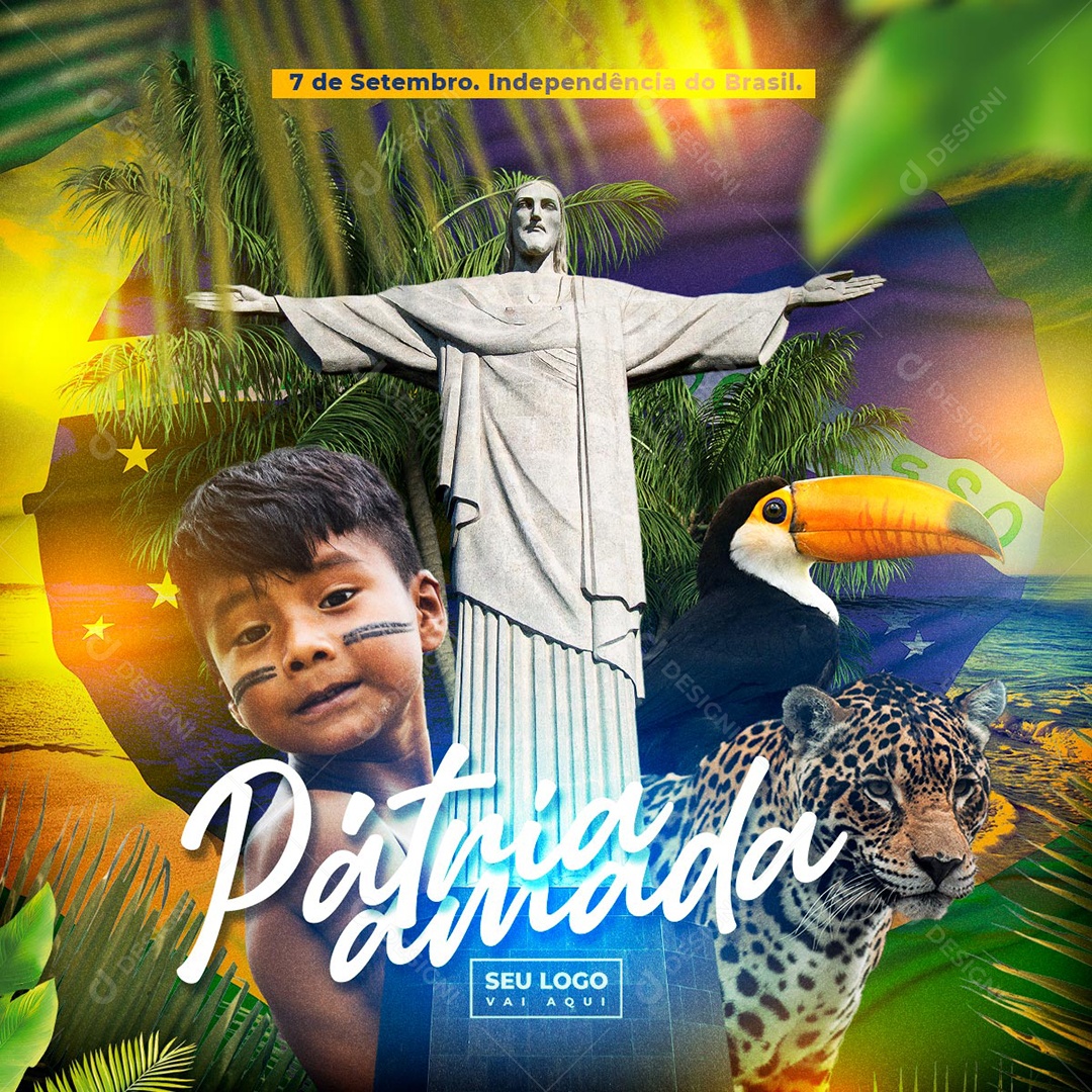 Pátria Amada Independência Do Brasil Social Media PSD Editável