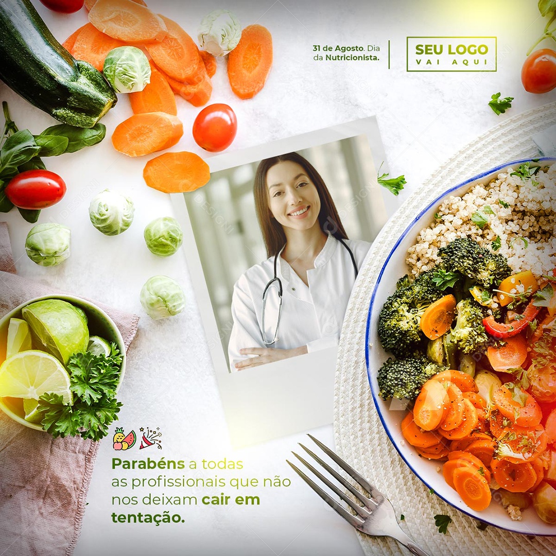 Dia 31 De Agosto Dia Do Nutricionista Parabéns Social Media PSD Editável