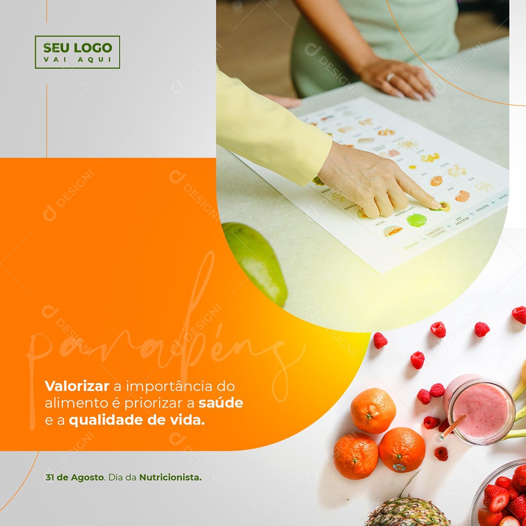 Dia 31 De Agosto Dia Do Nutricionista Parabéns Social Media PSD Editável