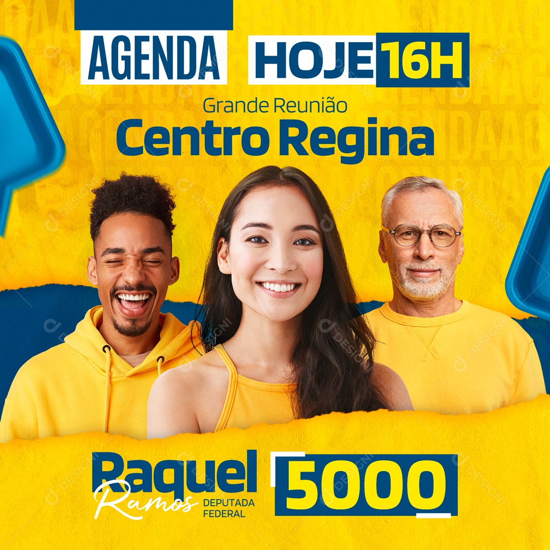 Agenda Semanal Grande Reunião Deputado Federal Social Media PSD Editável