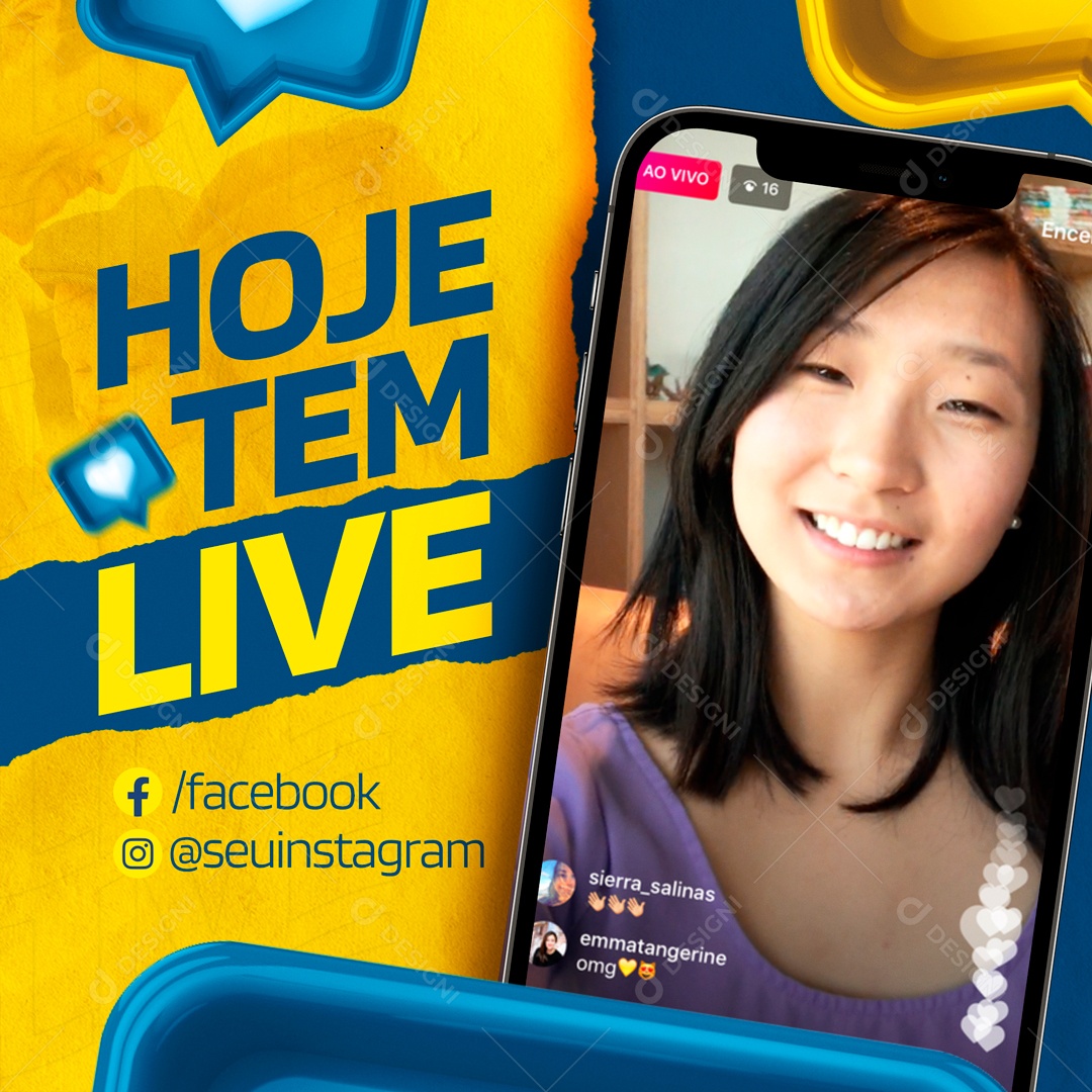 Hoje Tem Live Com Deputado Federal Social Media PSD Editável