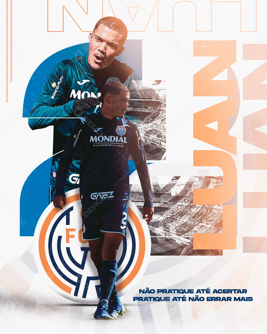 Jogador de Futebol Luan Pratique até Não errar mais Social Media PSD Editável