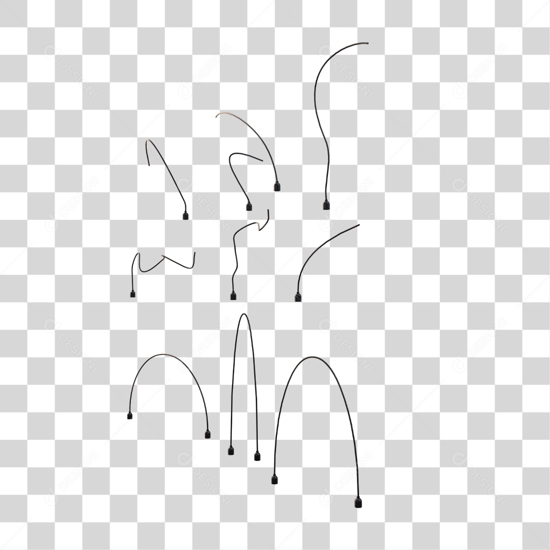 Fios e Cabos Torcidos Elementos 3D PNG Transparente