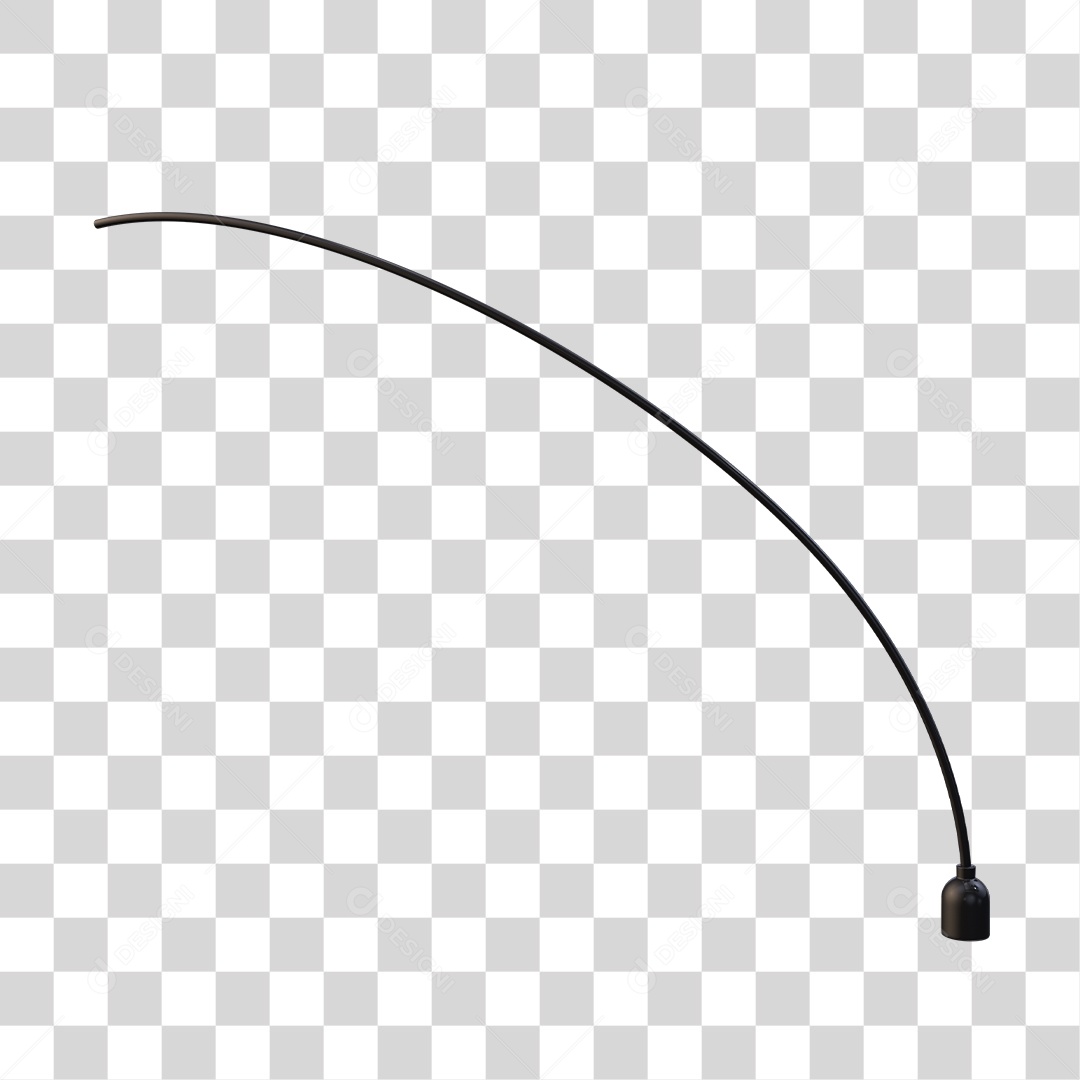 Fio Preto Elemento 3D PNG Transparente