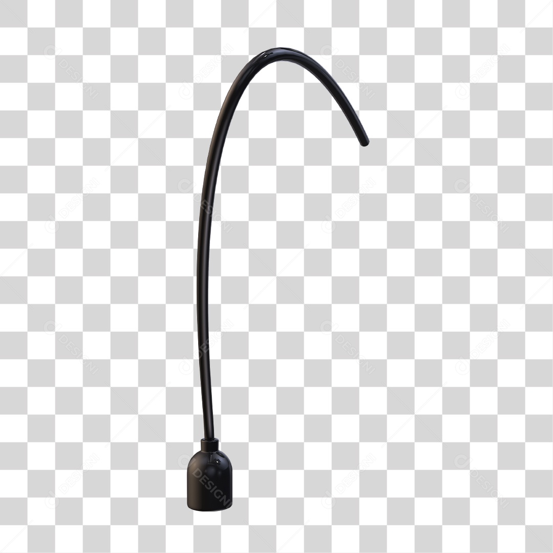 Fio Preto Curvado Elemento 3D PNG Transparente