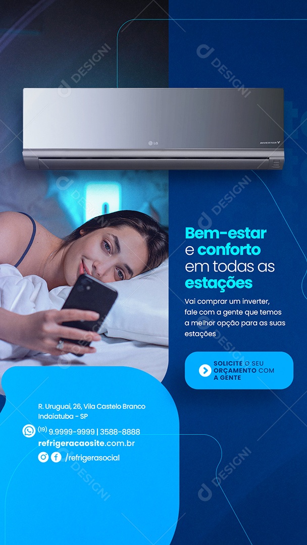 Story Bem Estar e conforto em todas as estações Ar Condicionado Social Media PSD Editável