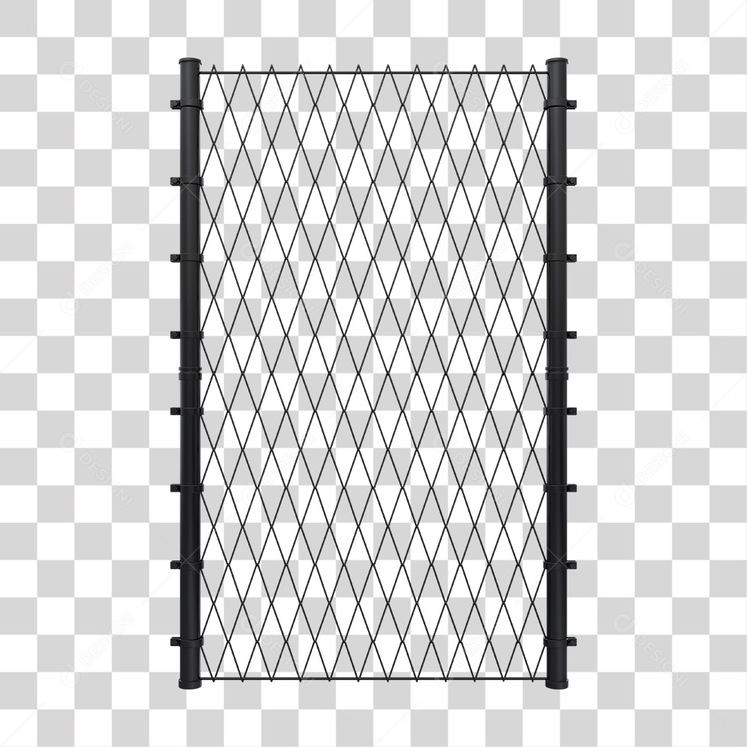 Elemento 3D Cerca de Ferro PNG Transparente