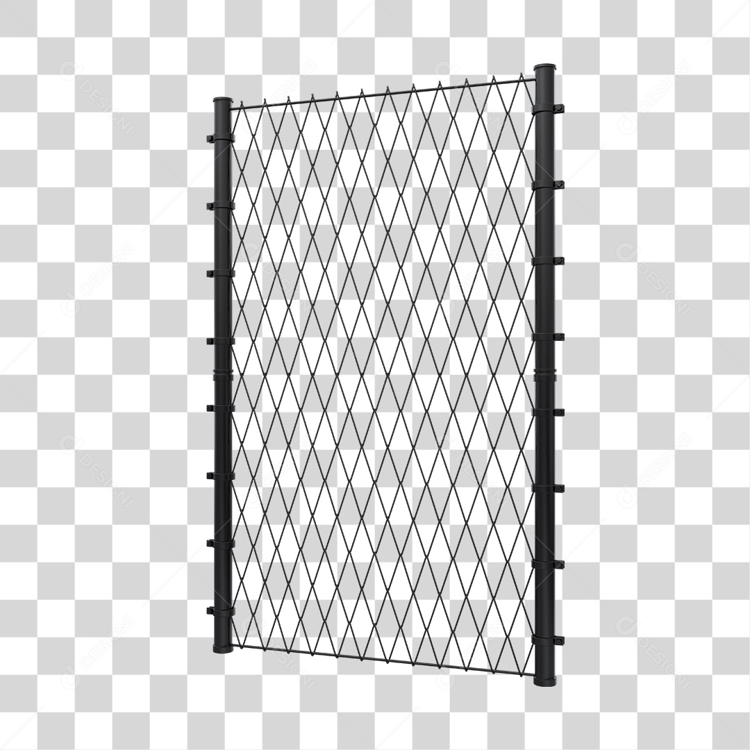Elemento 3D Cerca de Ferro Grade PNG Transparente
