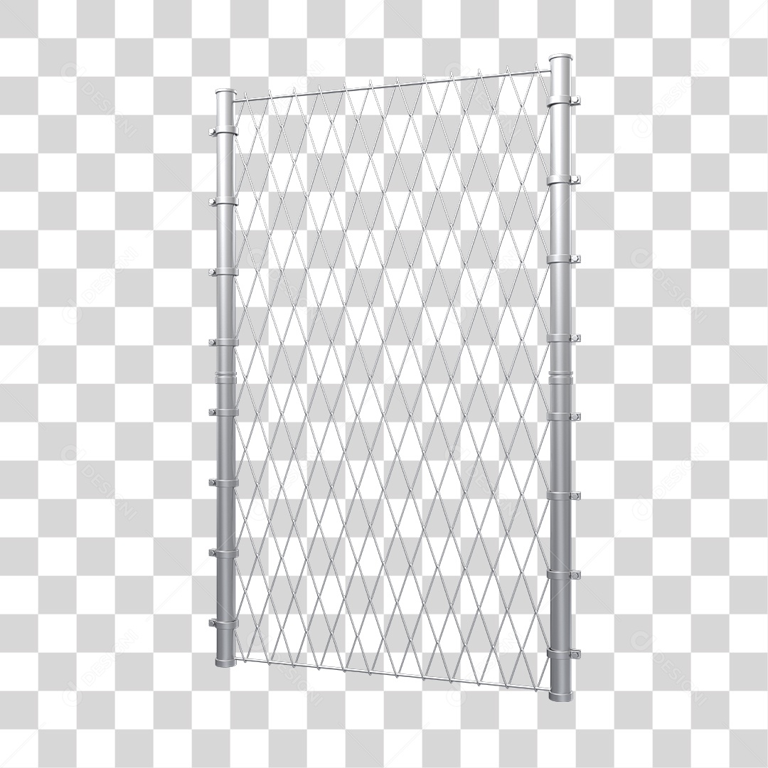 Cerca de Metal Com Grade Elemento 3D Para Composição PNG