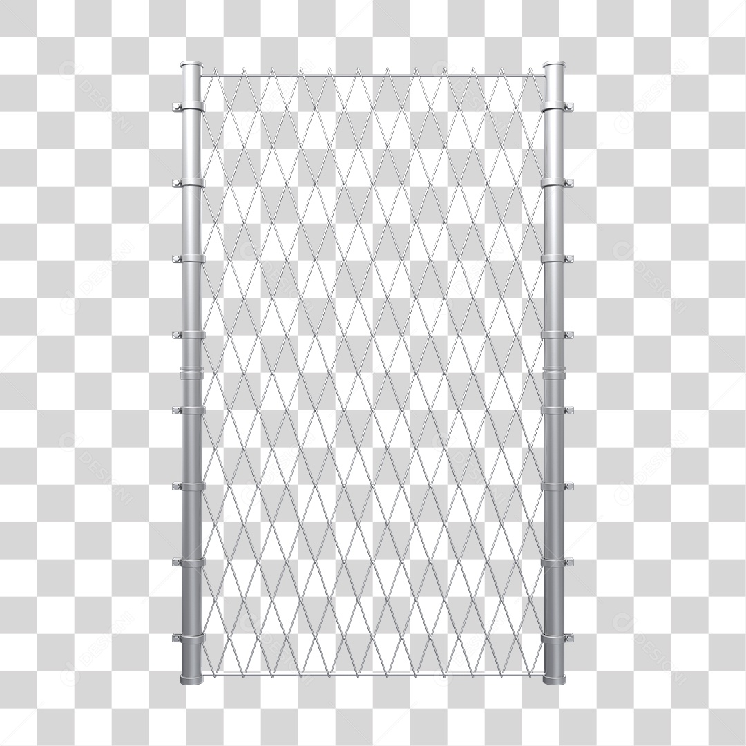Cerca de Metal Com Grade Elemento 3D Para Composição PNG