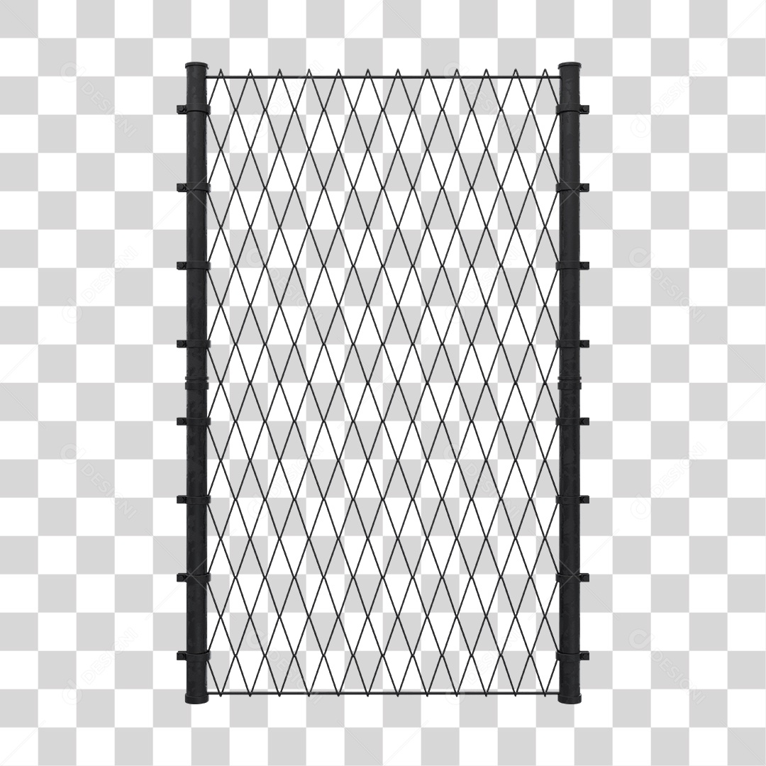 Cerca de Ferro Com Grade Elemento 3D Para Composição PNG
