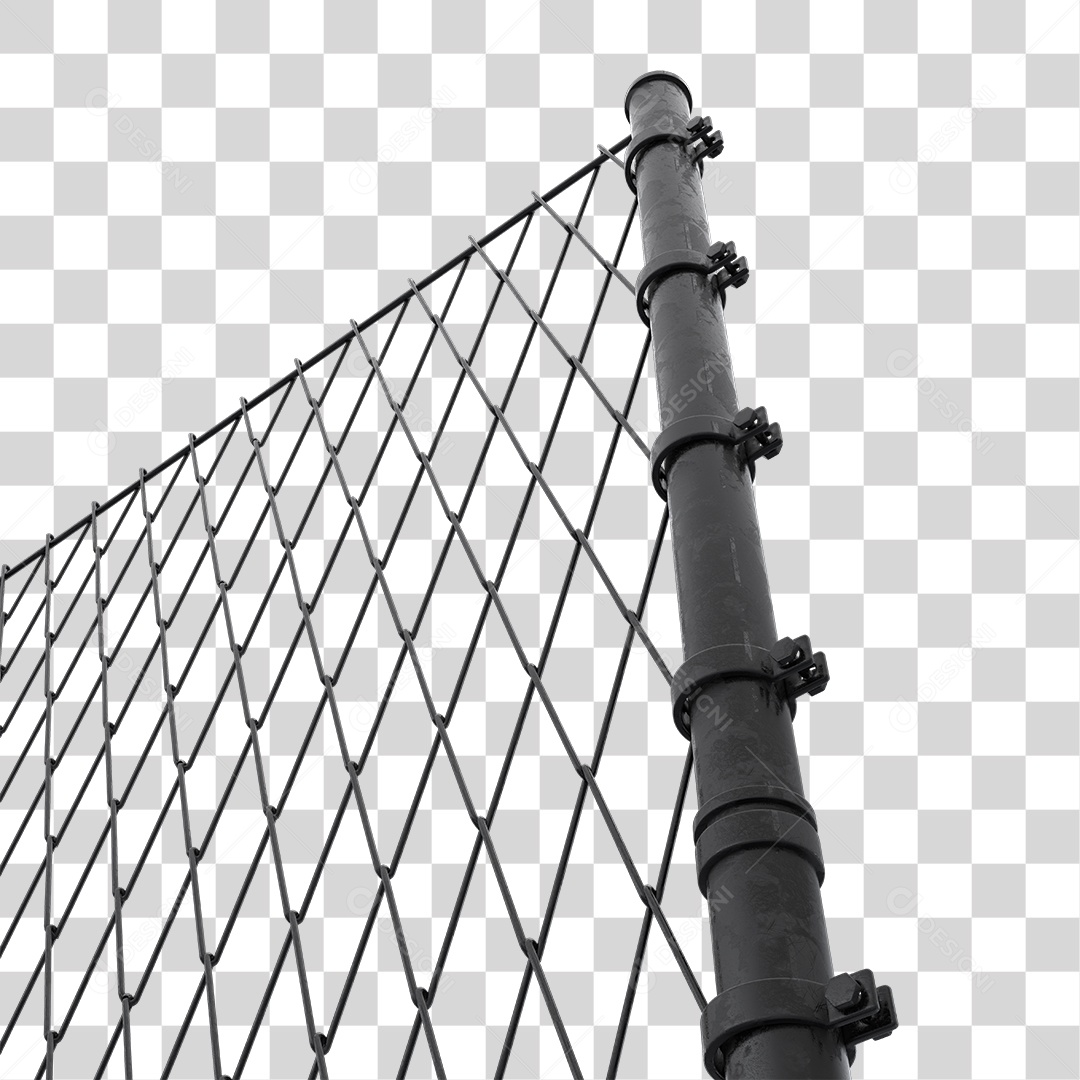 Cerca de Ferro Com Grade Elemento 3D Para Composição PNG