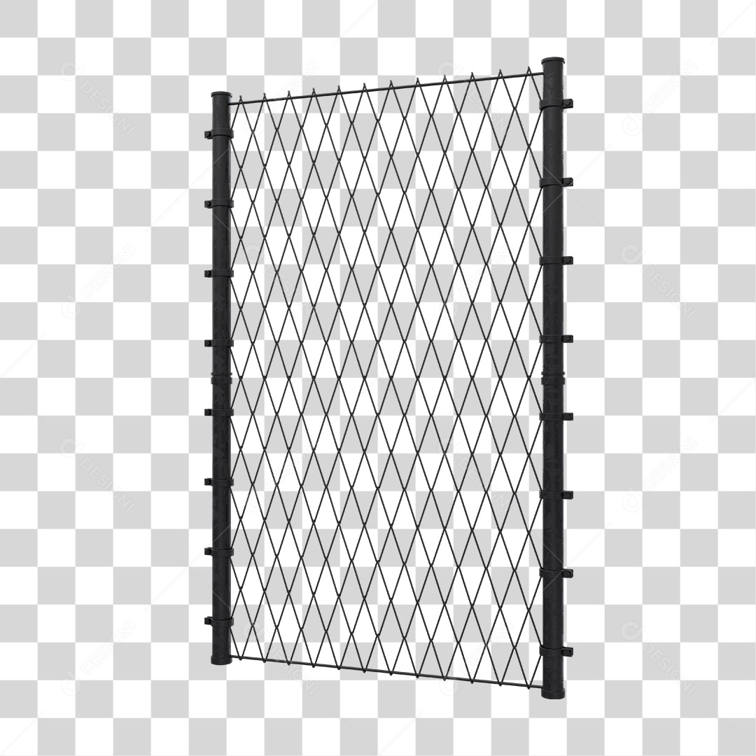 Cerca de Ferro Com Grade Elemento 3D Para Composição PNG