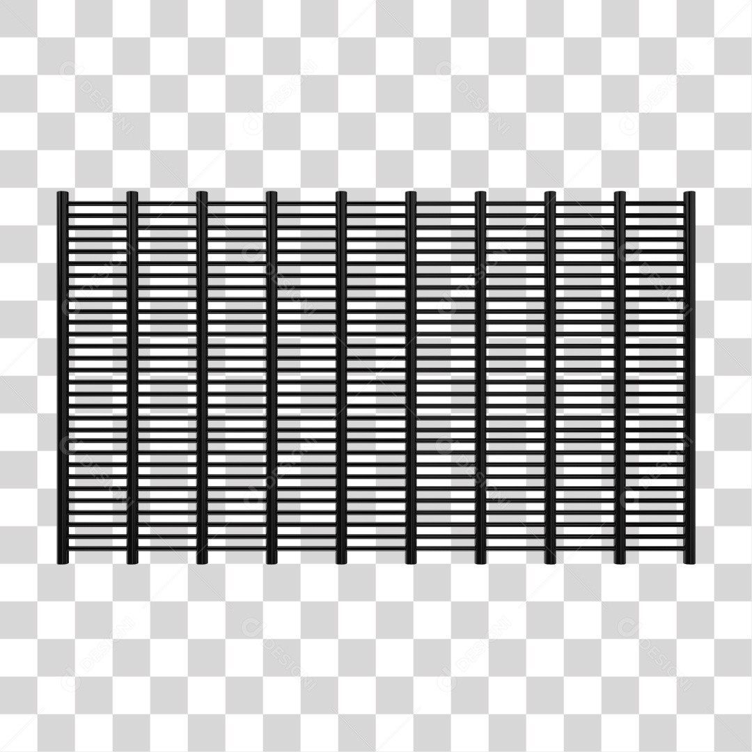 Grade de Ferro Elemento 3D Para Composição PNG Transparente