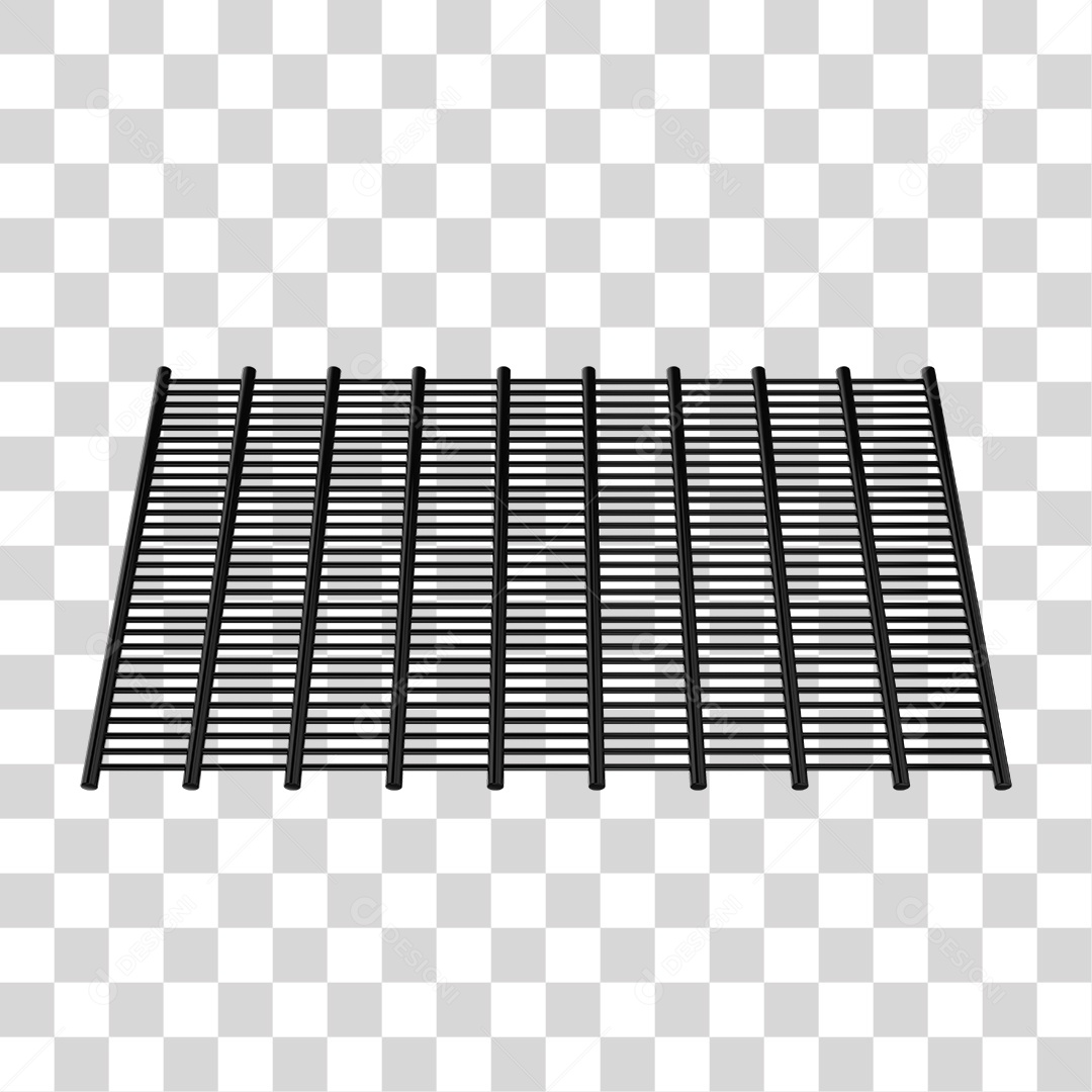Grade de Ferro Elemento 3D Para Composição PNG Transparente