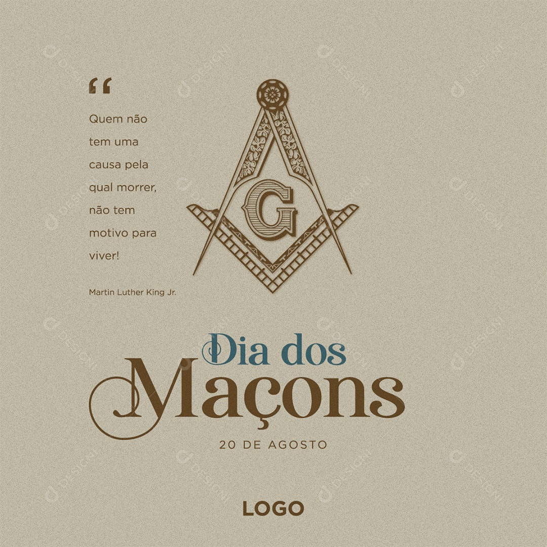 Quem não tem uma causa pela qual morrer Dia dos Maçons Social Media PSD Editável