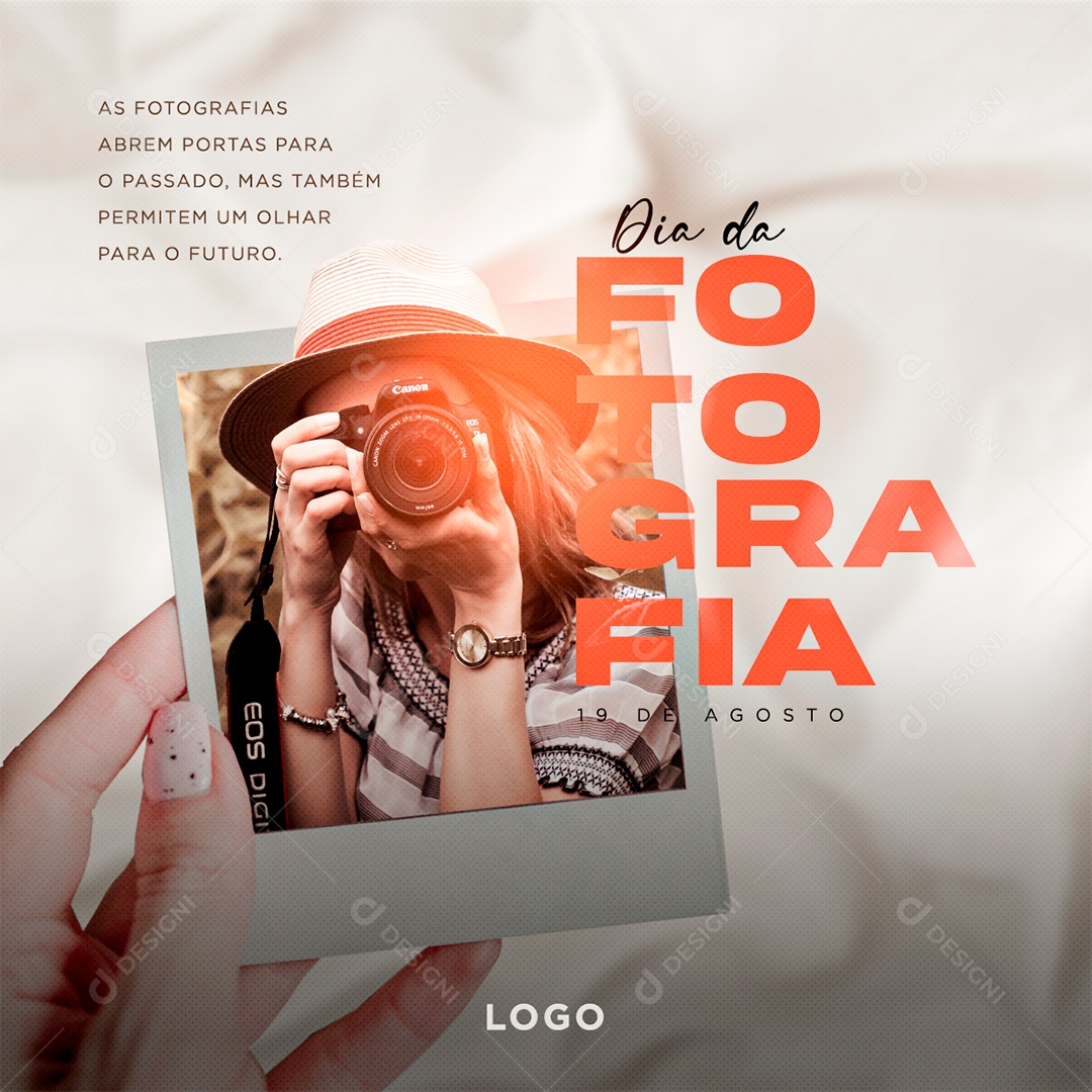 As fotografia abrem portas para o passado Dia Da Fotografia Social Media PSD Editável