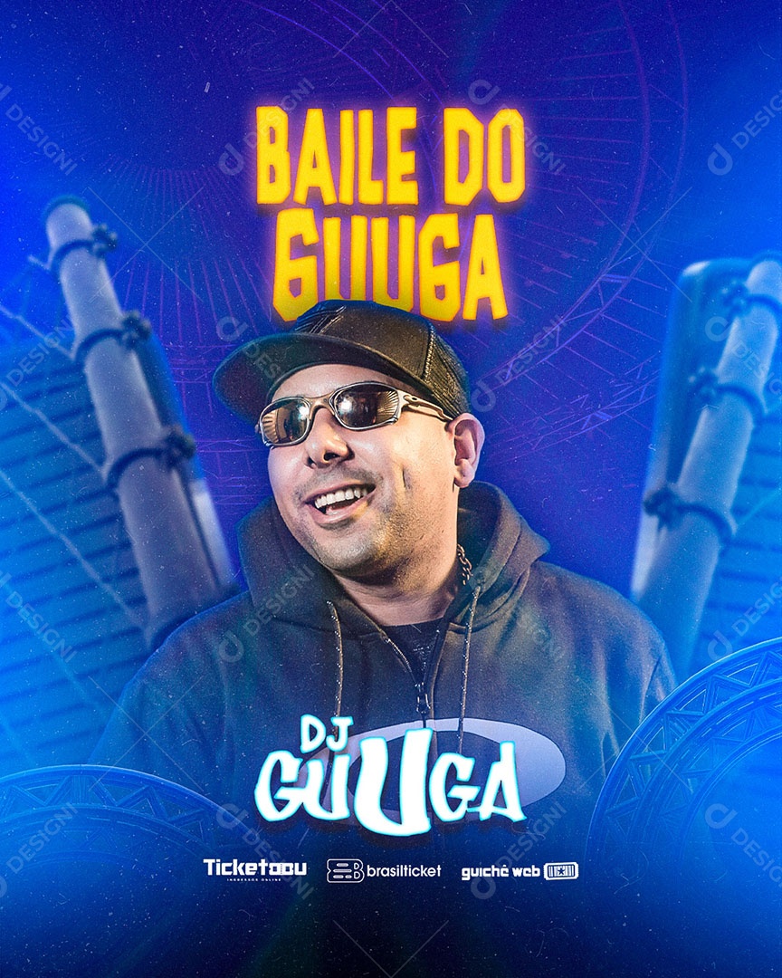 Flyer Baile do Dj Guuga Social Media PSD Editável