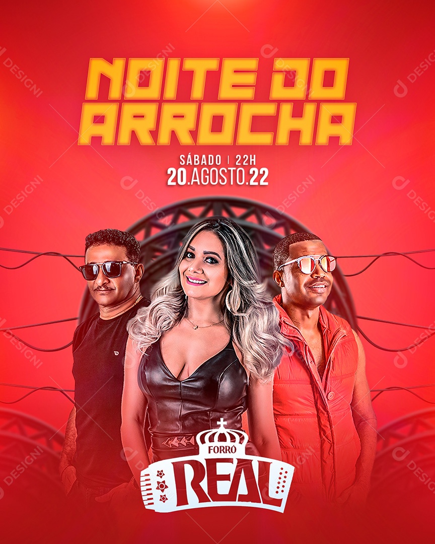 Flyer Show Noite do Arrocha Social Media PSD Editável