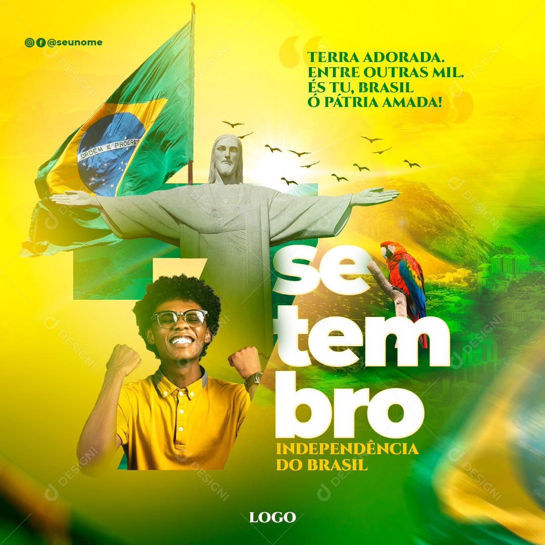 Dia da Independência do Brasil 07 de Setembro Social Media PSD Editável