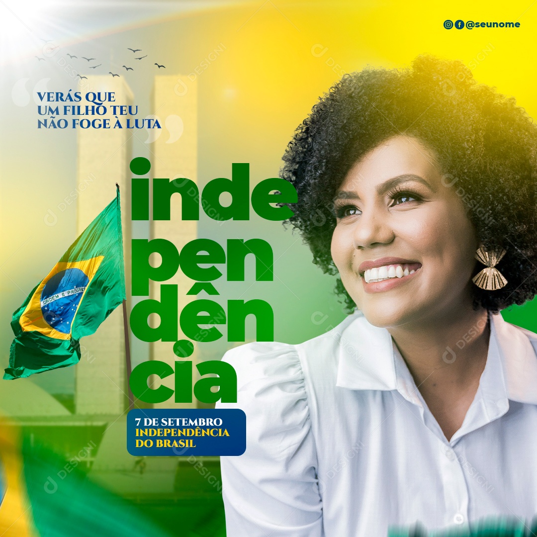 Dia da Independência do Brasil 07 de Setembro Social Media PSD Editável