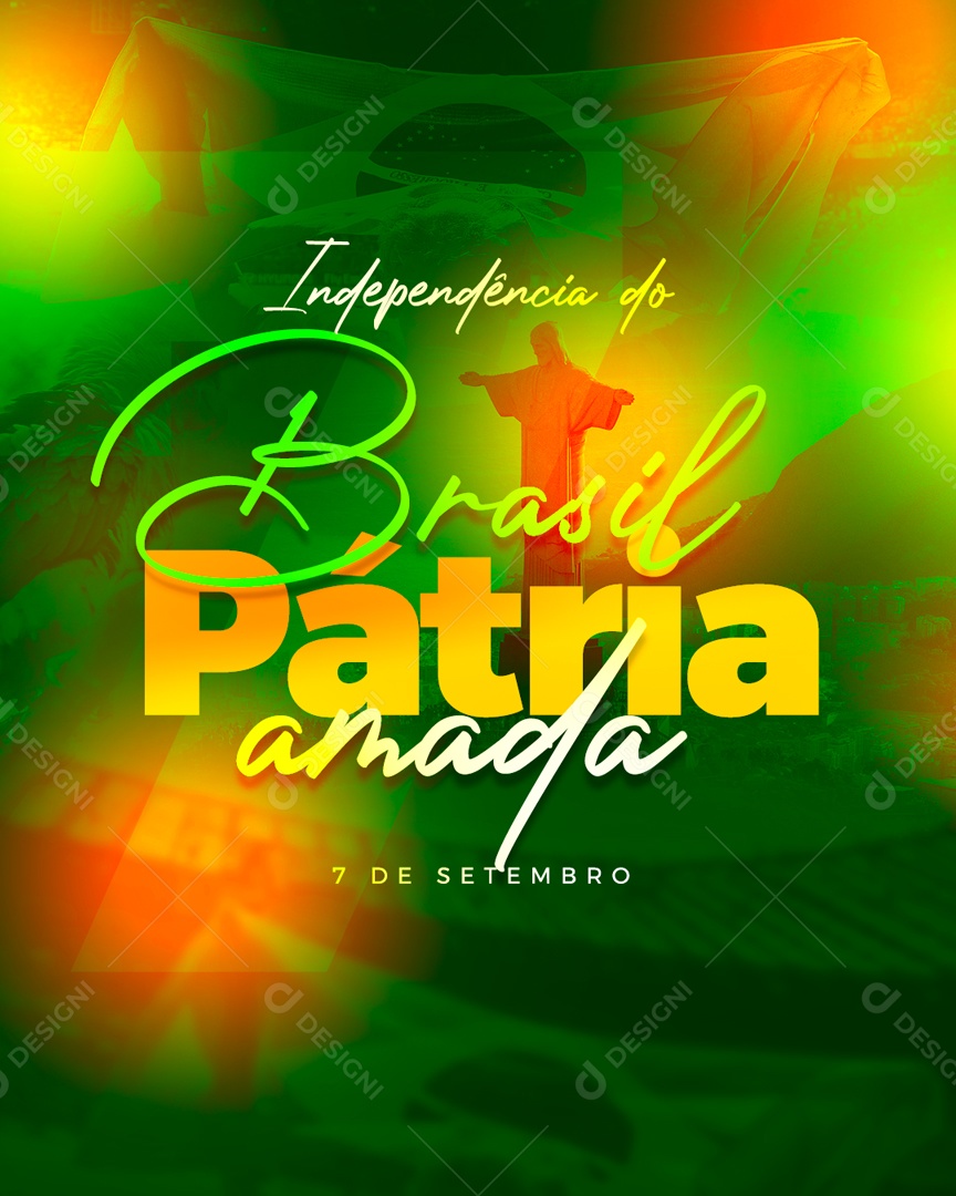Dia 7 De Setembro Independência Do Brasil Social Media PSD Editável