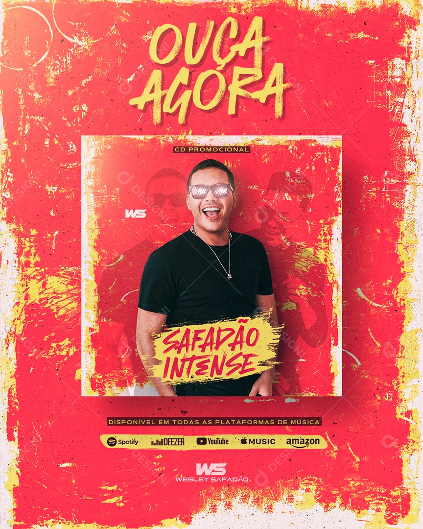 Social Media Flyer CD Promocional Cantor Wesley Safadão PSD Editável