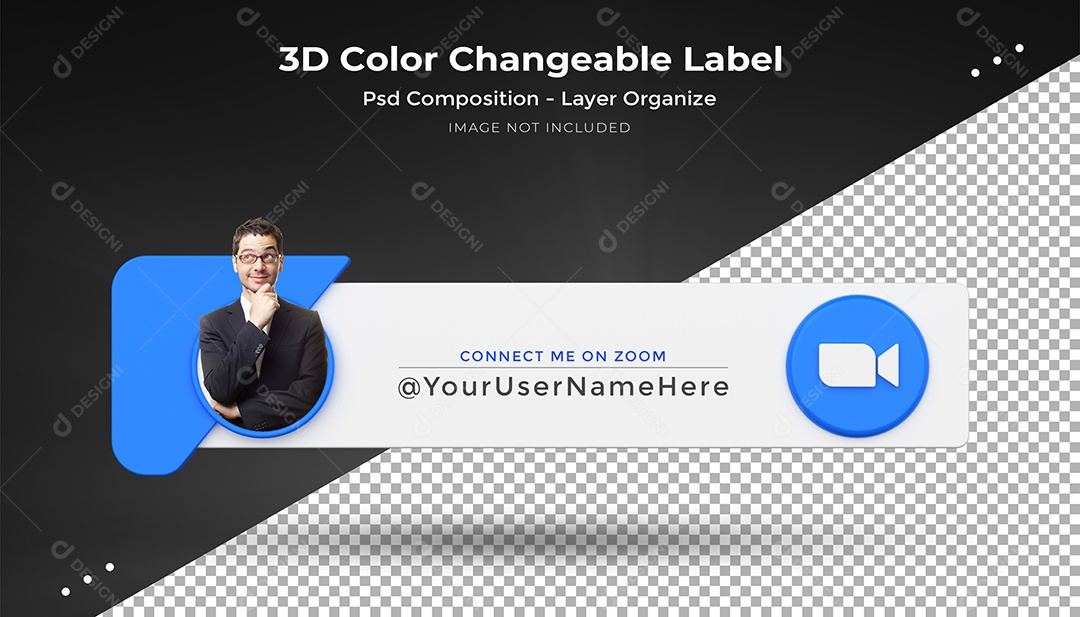 Perfil do Zoom Tag Elemento 3D para Composição PSD