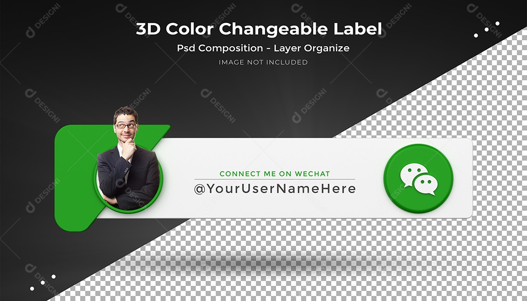 Perfil do WhatsApp Tag Elemento 3D para Composição PSD