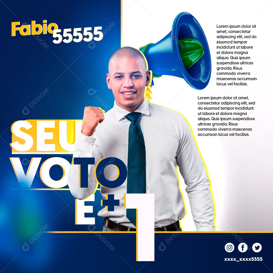 O Seu Voto Faz A Diferença Social Media PSD Editável