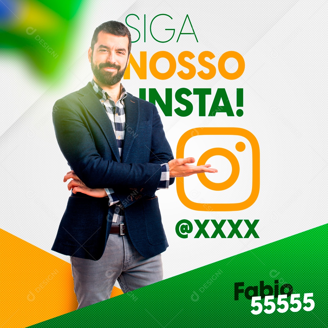 Siga O Nosso Instagram e Acompanhe a Nossa Caminhada Pelo Brasil Social Media PSD Editável