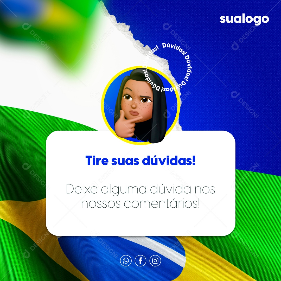 Tire Suas Duvidas No Nosso Instagram Social Media PSD Editável