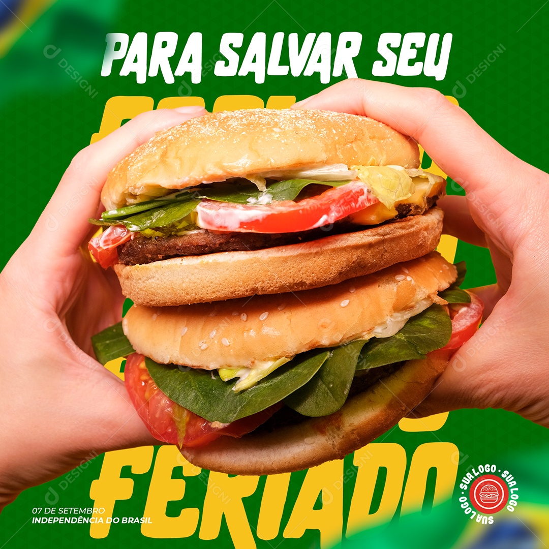 Social Media Hamburgueria 7 de Setembro Para Salver Seu Feriado PSD Editável