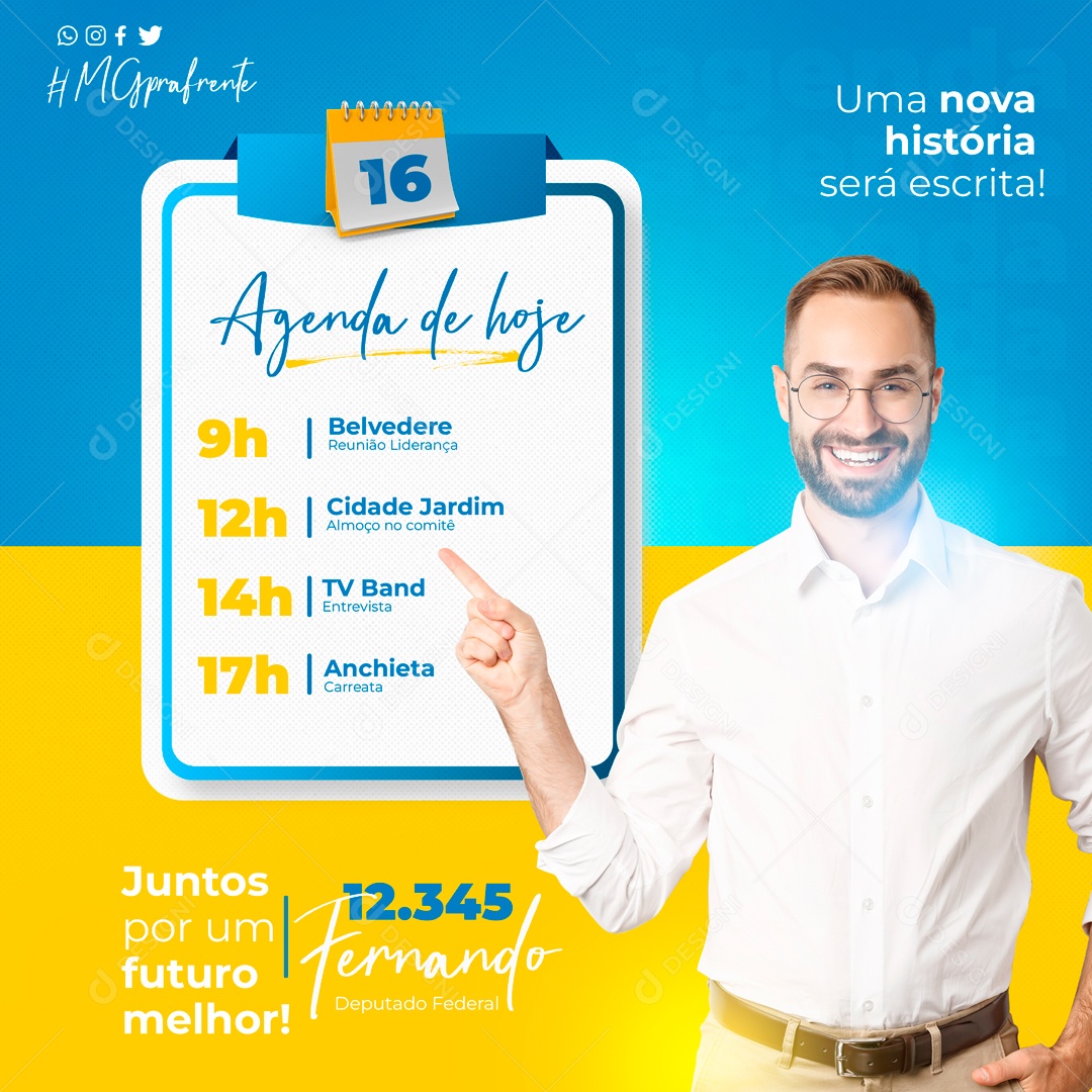 Today's Agenda Together We Make A Difference Social Media Editable PSD