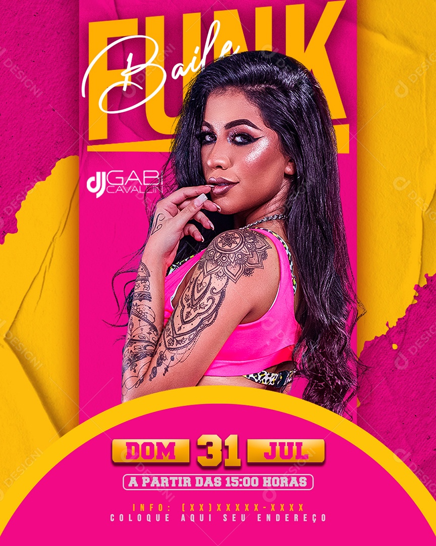 Social Media Flyer Evento Baile Funk Dj Gabi PSD Editável