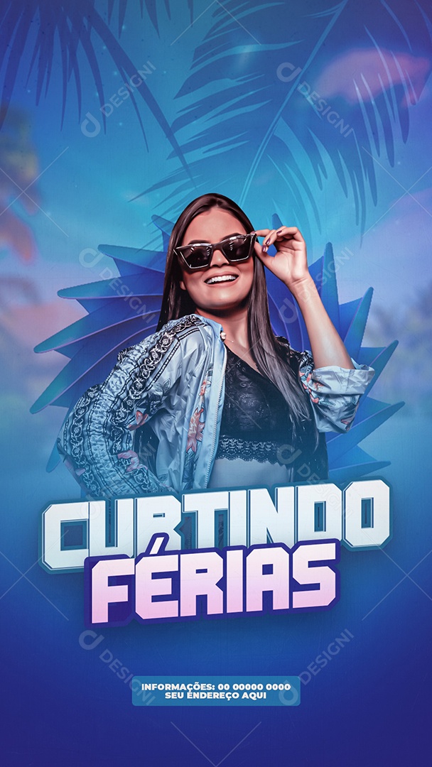Social Media Flyer Evento Festa Curtindo Férias PSD Editável