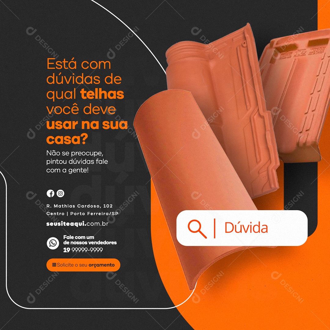 Está com dúvidas de qual telhas Construção Social Media PSD Editável