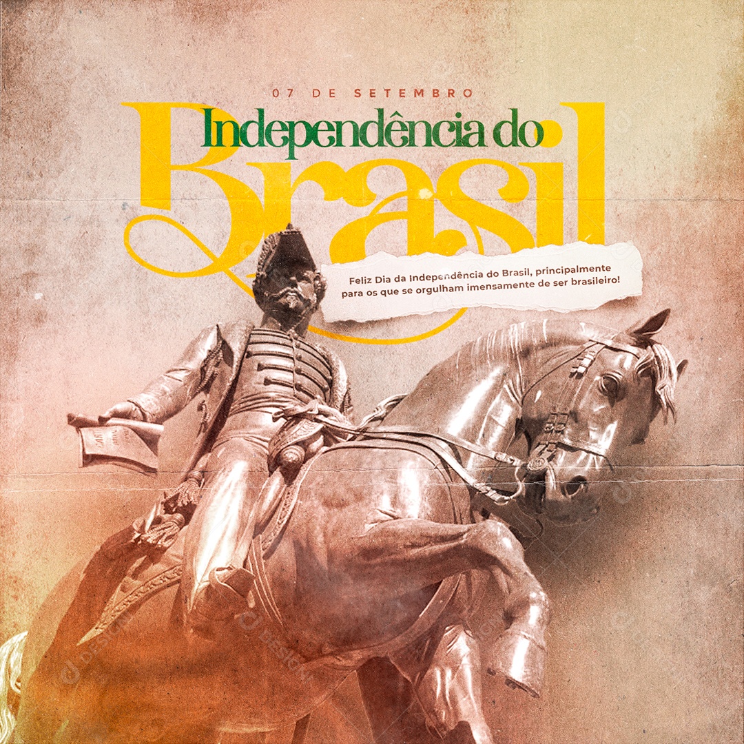 Feliz Dia da Independência do Brasil 7 de Setembro Social Media PSD Editável