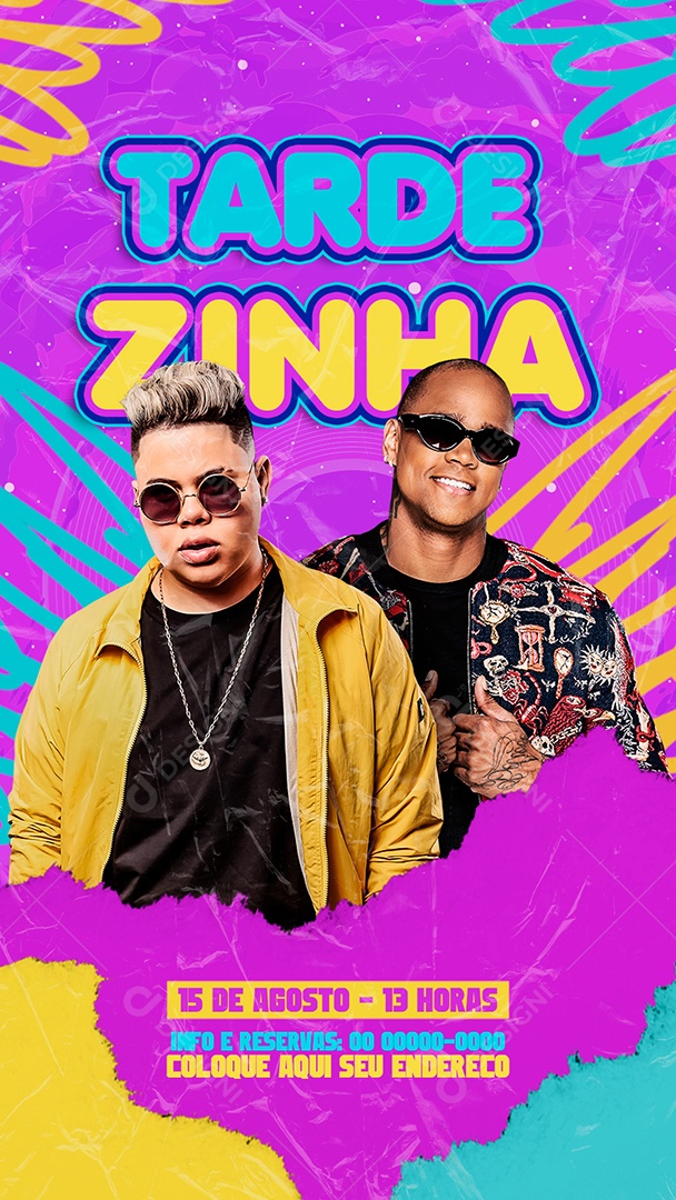 Social Media Flyer Evento Tardezinhha Cantores PSD Editável