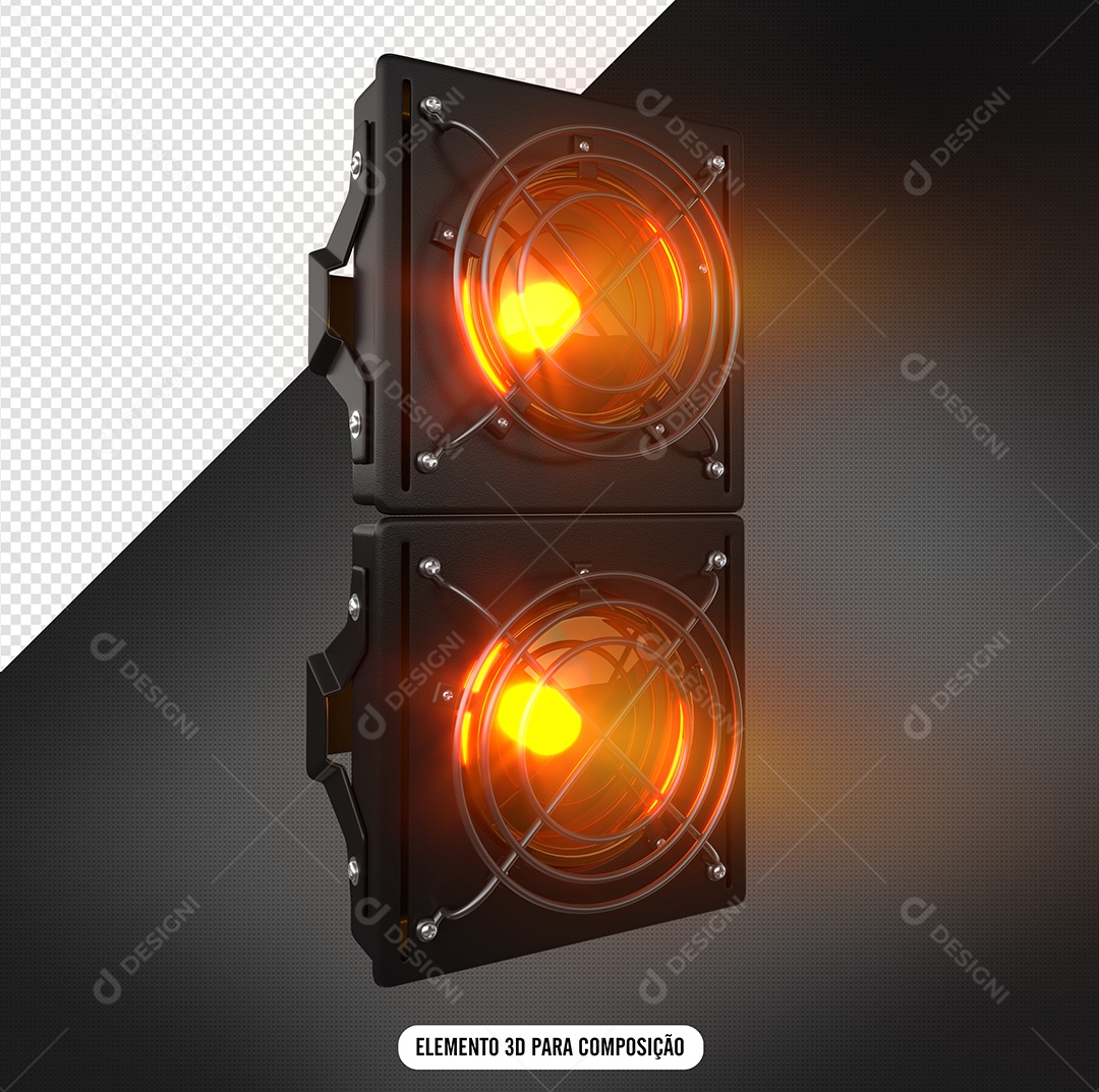 Refletor de Luz Elemento 3D para Composição PSD