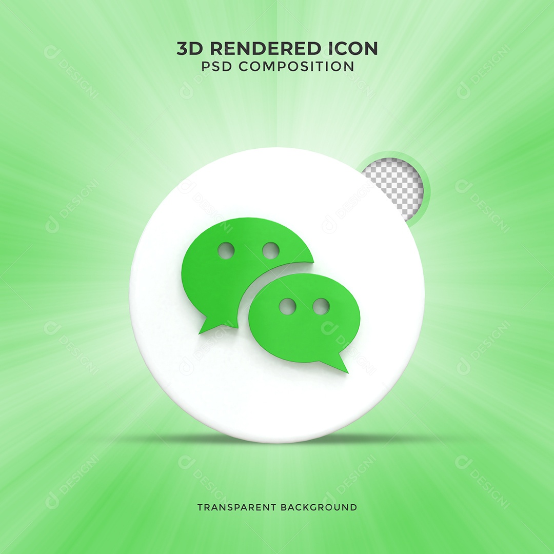 Line Verde Ícone 3D Verde e Branco Para Composição PSD