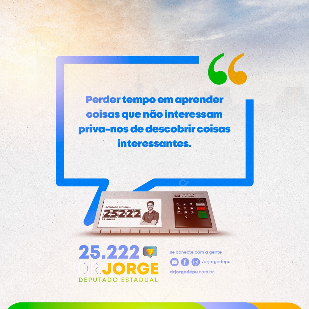 Perder tempo em aprender Política Social Media PSD Editável